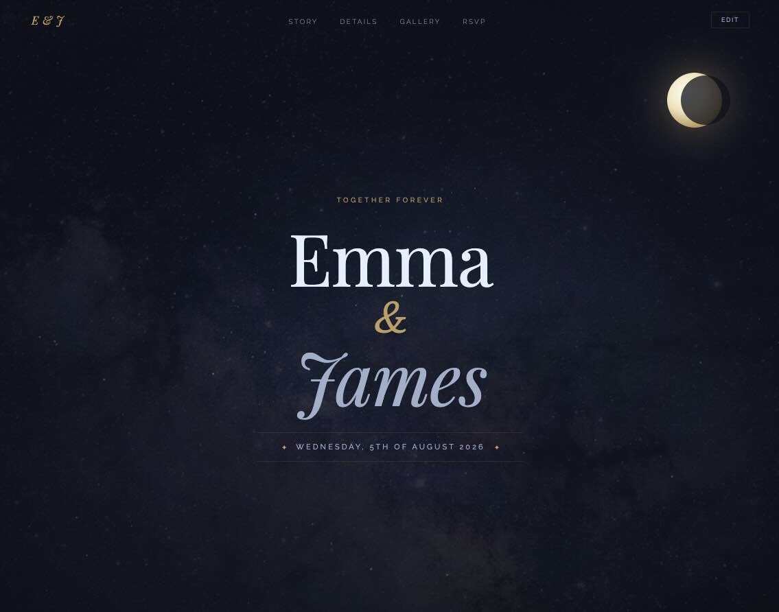 Night Sky Wedding Template
